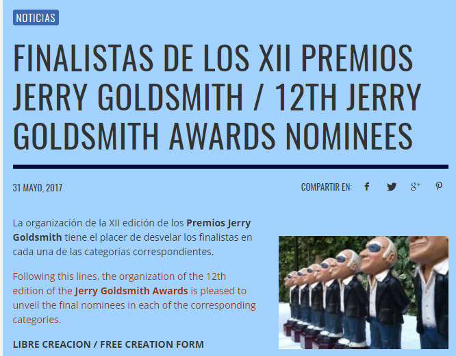 Horizon Music Nominated for Jerry Goldsmith Award